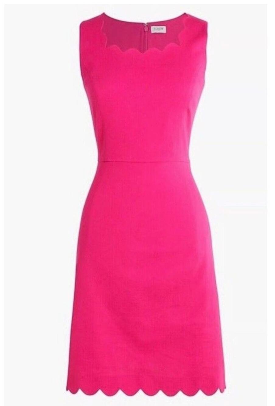 J.Crew Pink Scallop‑Edge Sheath Dress Sz14 NWOT